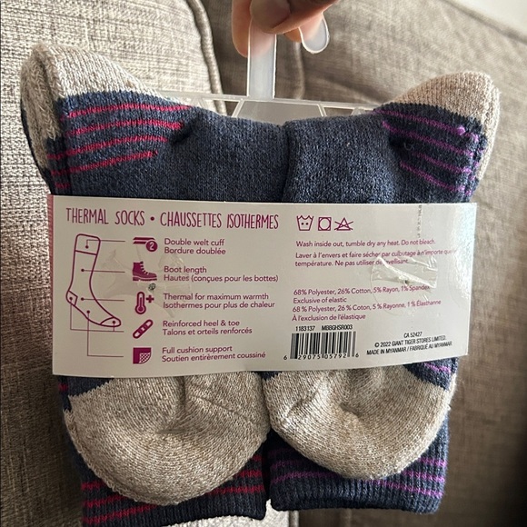 ❤️ BNWT- Bella & Birdie Size 7-9 Girls Boot Length Thermal Socks Cushion Support - Picture 2 of 2